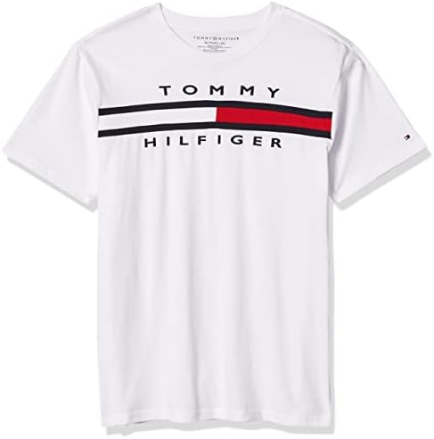 Tommy Hilfiger Boys Kısa Kollu Ekip-Boyun T-Shirt, %100 % Pamuk, Düz Renk ile İmza İşlemeli Logo