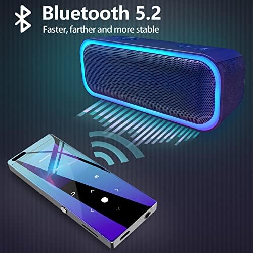 MP3 Çalar ile Bluetooth 5.2, BERENNİS 64 GB Taşınabilir Kayıpsız Ses Metal Müzik Çalar ile FM Radyo Ses Kaydedici Dokunmatik