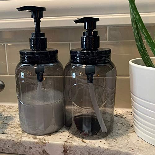Bottiful Home - 24 oz Plastik Doldurulabilir Geniş Ağızlı Kavanoz Tarzı Pompa Şişe Dağıtıcı Şampuan, Saç Kremi, Yıkama, Sabun,