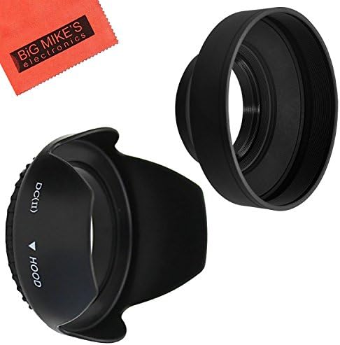 62mm Lale Çiçek Lens Hood + 62mm Yumuşak Kauçuk Lens Hood için Seçin Canon, Olympus, Panasonic, Pentax, Sony, Sigma, Tamron SLR