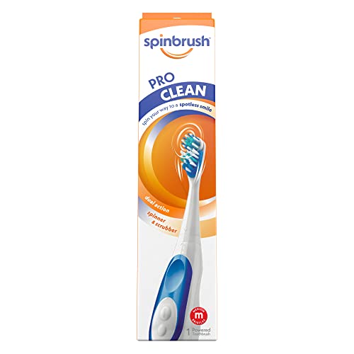 Spinbrush PRO CLEAN Akülü Diş Fırçası, Orta Kıllar, 1 Adet, Altın veya Mavi Renk Değişebilir