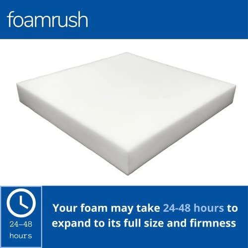 FoamRush 4 x 22 x 22 Döşeme Köpüğü Yüksek Yoğunluklu Sert Köpük Yumuşak Destek (Yemek Sandalyeleri için Sandalye Minderi Kare