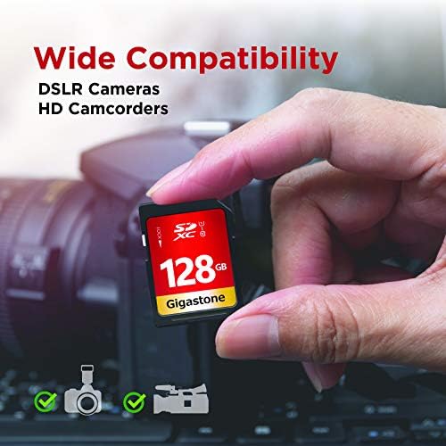 Gigastone 128 GB SD Kart UHS-I U1 Sınıf 10 SDXC Hafıza Kartı Yüksek Hızlı Full HD Video Canon Nikon Sony Pentax Kodak Olympus