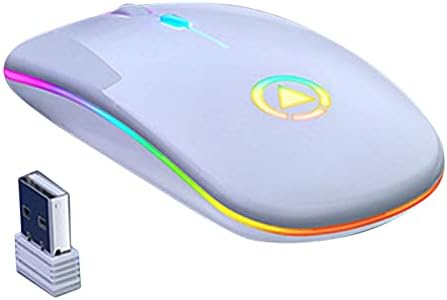 Kesoto Ince 2.4 GHz kablosuz fareler sessiz fare şarj edilebilir 7 renk nefes ışıkları dizüstü PC dizüstü masaüstü Evrensel akülü-Ayna