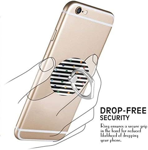 Gökkuşağı Polka Dot Şerit Siyah ve Beyaz Cep Telefonu Halka Tutucu 360 Derece Dönen Parmak Yüzük Standas Cep telefon braketi