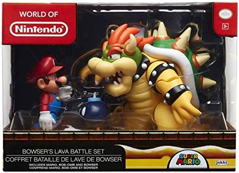 Nintendo Süper Mario, Bowser, BOB-OMB, Şekil (3 Paket), Bowser Vs Mario Diorama Seti
