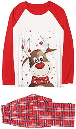 Tatil Kıyafetler için Aile Merry Christmas Pijama Eşleştirme Set Ekose Noel Pijama Gecelik Sevimli Jammies Pjs
