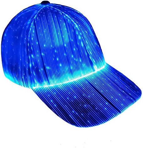 Ruconla Fiber Optik Kap LED şapka ile 7 Renkler İşıltılı Parlayan Hip hop Beyzbol Şapkaları USB Şarj İşık up caps Bile Parti