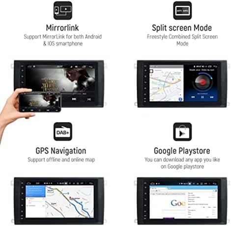 Porsche Cayenne GTS 2003-2010 için Araba Stereo Alıcısı GPS Navigasyon, Android 10 Araba Stereo 9 İnç IPS Ekran Bluetooth Araç