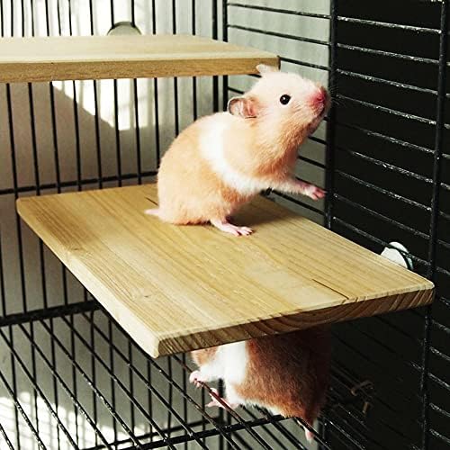 YANCAI Papağan Kuş Ahşap Levrek Standı Platformu, dikdörtgen Kare Raf Standı Kurulu için Budgie Parakeet Cockatiel Hamster Gerbil