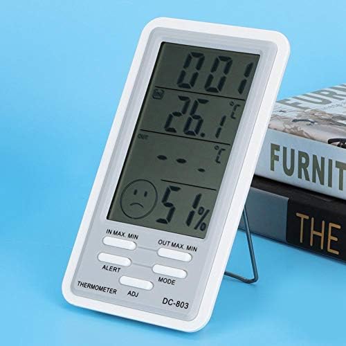 EVTSCAN Elektronik Termometre, dijital Sıcaklık Nem Ölçer Elektronik Termometre Higrometre ile Zaman Çalar Saat