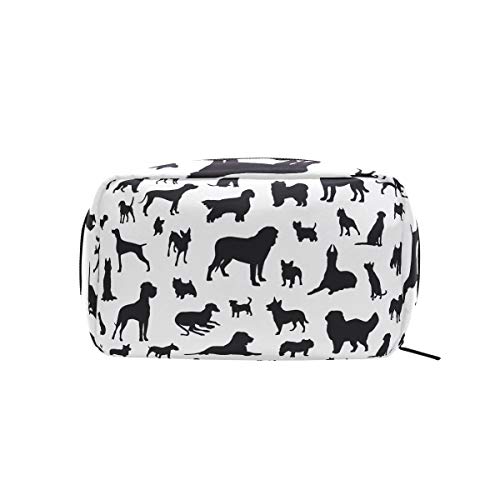Unicey Köpek Siluetleri Makyaj Çantaları Taşınabilir Tote Kozmetik Çantası seyahat kozmetik düzenleyici makyaj çantası makyaj