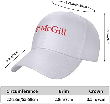 McGill Üniversitesi Logo beyzbol şapkası Saf Renk Doruğa Kap Premium Ayarlanabilir Spor Şapka Siyah