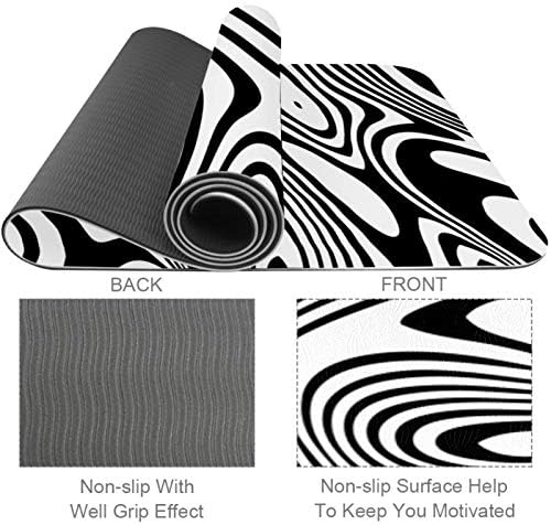 Siebzeh Mermer Siyah Beyaz Soyut Sanat Premium Kalın Yoga Mat Çevre Dostu Kauçuk Sağlık ve Fitness Her Türlü Egzersiz için Kaymaz