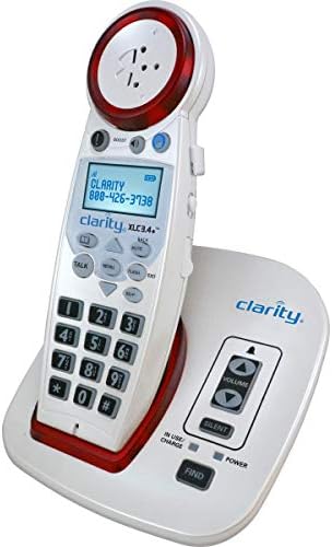 Clarity 59234.001 DECT 6.0 Konuşan Arayan Kimlikli Ekstra Yüksek Sesli Büyük Düğmeli Hoparlör, Beyaz, 3,6 x 4,5 x 5,3