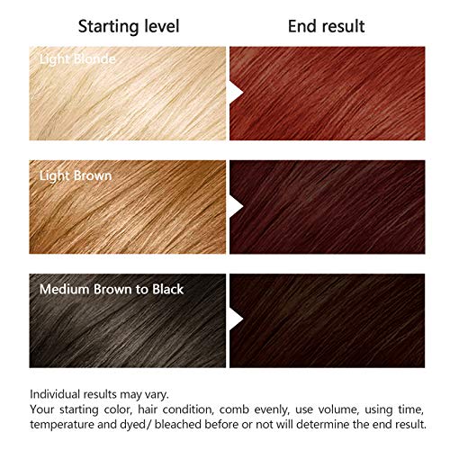 HJL Saç Rengi Kalıcı krem saç boyası Tarak Aplikatör ile Amonyak Ücretsiz Kullanımı Kolay Saç Boyama Seti, parlak Kumral, 1 paket
