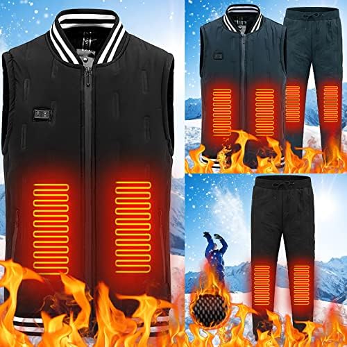 Isıtmalı yelek ve pantolon seti Unisex sıcak USB elektrikli ısıtmalı kar kayak ceket ve pantolon kıyafet kış ısıtmalı giyim
