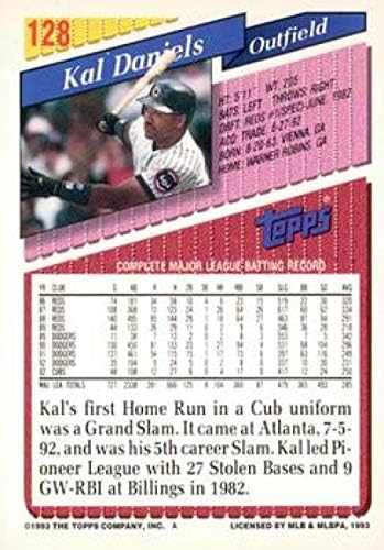 1993 Topps Altın Beyzbol 128 Kal Daniels Chicago Cubs Topps Şirketinden Resmi MLB Ticaret Kartı