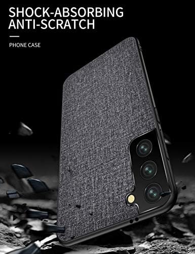 Hicaseer Kılıf için Galaxy S21, Kumaş TPU Ultra İnce Kılıf, Smartphone Cep Telefonu Kapak Tuval Darbeye Koruma Tampon Olgu Samsung