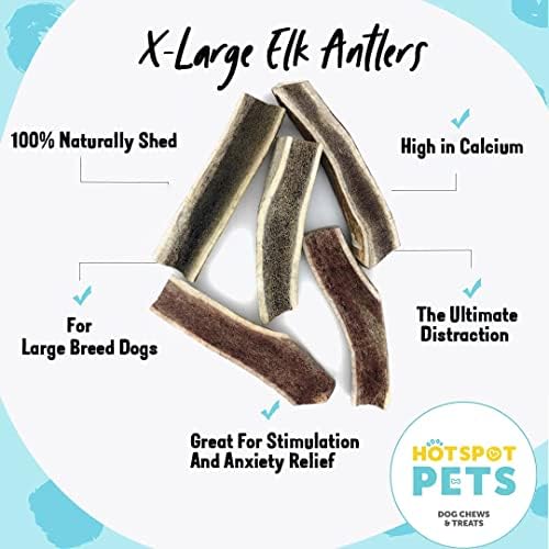 hotspot evcil X-Large Premium Bölünmüş Elk Boynuzları Köpekler için İnç Uzun Köpek Çiğniyor (1 veya 2 Paket) Büyük ve XL Irkı