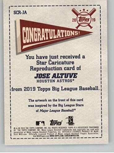 2019 Topps Büyük Lig Yıldız Karikatür Reprodüksiyon SCR-JA Jose Altuve Houston Astros MLB Beyzbol Ticaret Kartı
