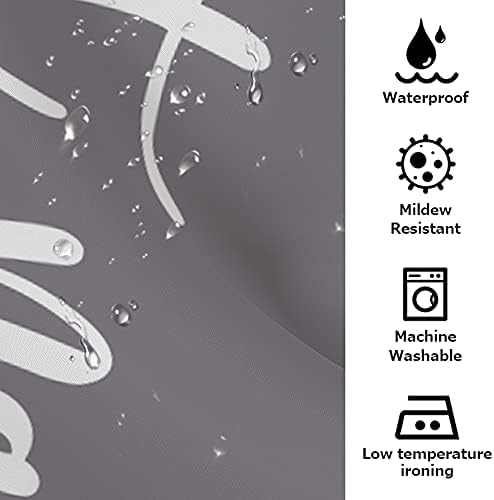 Eleroye Duş Perdesi Komik Sevimli Çıplak Olsun Moda Gri Arka Plan Beyaz Kelimeler Makine Yıkanabilir Kumaş Banyo Dekor Kanca