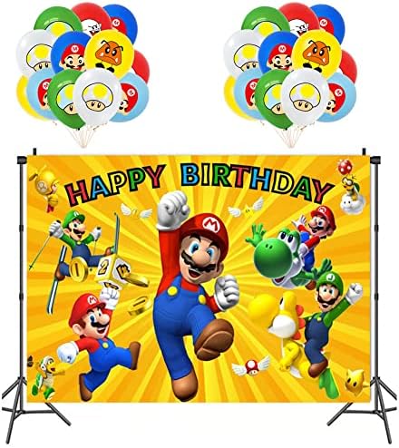 U / B Süper Mario Karikatür Parti Arka Plan Çocuk Doğum Günü Süper Mario Parti fotoğraf arka fonu Arka Plan Fotoğraf Afiş Süper