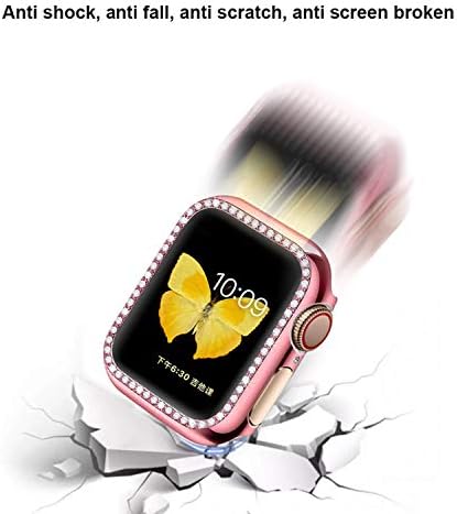 [1-Pack] Aladrs Bling Sert Tampon Çerçeve için Uyumlu Apple İzle 40mm Kılıf, parlak Kristal Diamonds Koruyucu Kapak için iWatch