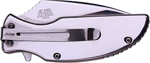 MTECH ABD MT-A985PL Bahar Yardımcı Katlanır Bıçak Cilalı Düz Kenar Bıçak Cilalı Kolu, Ayna, 3.6