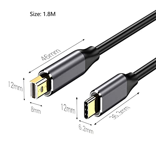Adaptör Kablosu Oyun Desteği 4 K 1.8 m Tip-C Mini DisplayPort Dönüştürücü Kablosu Dizüstü Splitter Kablo Oyun Monitör Bilgisayar