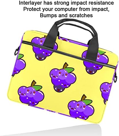 Mor Öpüşme Üzüm Desen Sarı Laptop omuz askılı çanta Kılıf Kol için 13.4 İnç 14.5 İnç Dizüstü laptop çantası Dizüstü Evrak Çantası