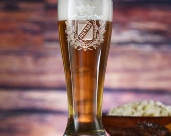 Kişiye Özel Pilsner Bira Bardağı, Aile Arması, 2'li Set