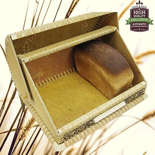 El işi Ekmek Saklama Kutusu-Ahşap Ekmek Kutusu-Doğal Huş Ağacı Kabuğu ile Yapılmış Çiftlik Evi Dekoratif Ekmek Kutusu