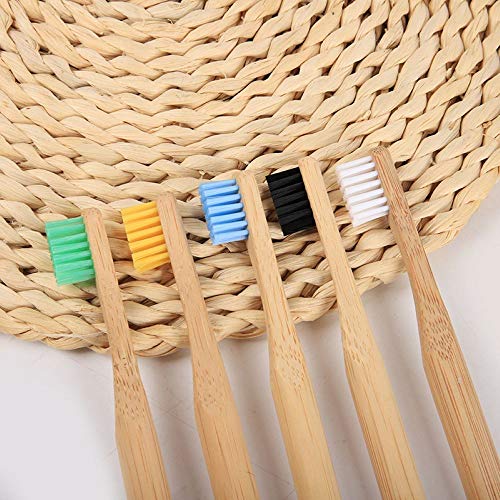 Hedume 10 Renkler Set Çocuklar Bambu Diş Fırçası, Biyobozunur Kolu BPA Ücretsiz Çevre Dostu Diş Fırçaları, Çocuk Boyutu