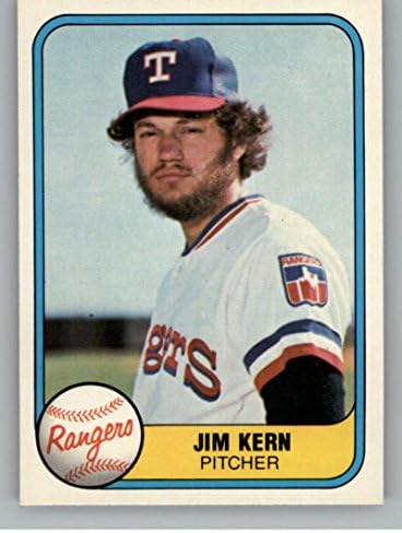 1981 Fleer 618 Jim Kern Texas Rangers Resmi MLB Ticaret Kartı Ham (ESKİ MT veya Daha iyi) Durumda