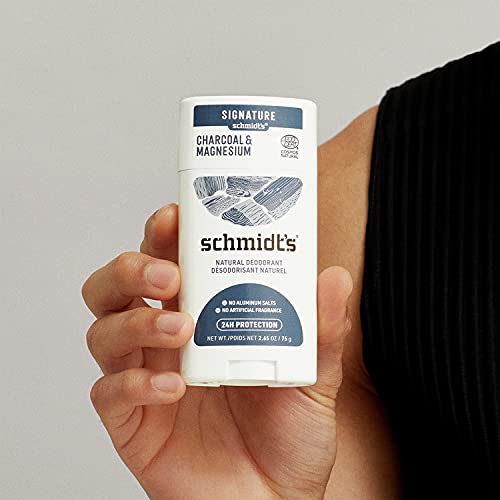 Schmidt'in Kadınlar ve Erkekler için Alüminyum İçermeyen Doğal Deodorantı, Kömür ve Magnezyum, Bergamot ve Kireç, 24 Saat Koku