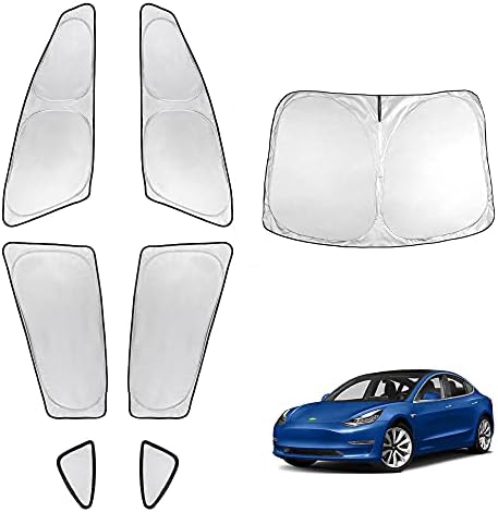 T TGBROS Araba Pencereleri Güneşlik 2018 2019 2020 2021 2022 Tesla Model 3 Ön Cam ve Yan Pencere ve Üçgen Pencere Araba Şemsiyeleri