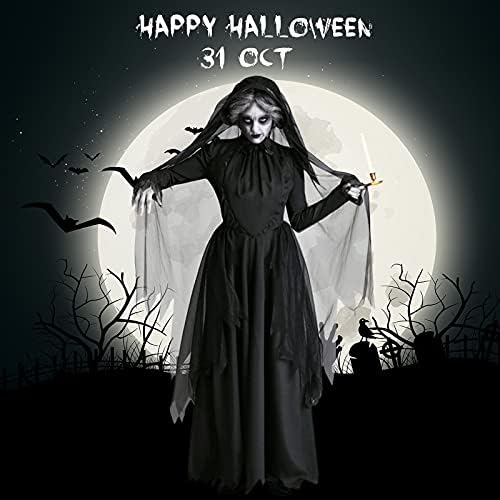 WYTong kadın Kostümleri Gotik Tarzı Cadılar Bayramı Cadı Hayalet Ölüm Kostümleri Parti Festivali Giyim Cosplay Pelerin Elbise