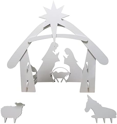 Noel İsa Doğum Sahnesi Işareti Plastik Bahis Seti Üç Boyutlu Kiti Noel Partisi Ev Bahçe Avlu Yard Açık Dekorasyon Festivali Süs