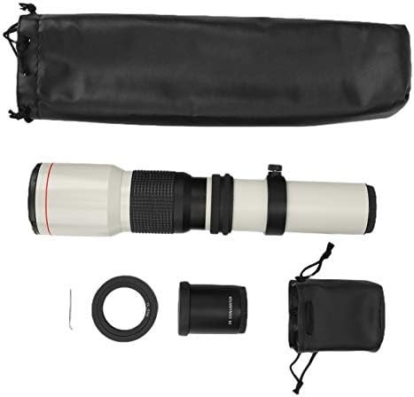 Sutinna Telefoto Lens, 500mm-F32 Manuel Odak Lensi EF-S SLR Kamera için 2X Genişletici ile Sabit Odak Lensi (Beyaz)