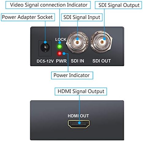 eSynic SDI HDMI, SDI SDI, SDI HDMI Dönüştürücü Adaptörü ile 5 V Güç Adaptörü Destek SDI Döngü Out 3G-SDI / HD-SDI / SD-SDI Full
