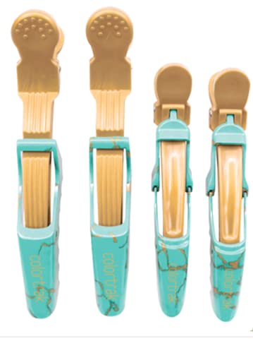 Betty Dain Elementals Aqua Mavi Rubbreized Saç Timsah Klipleri-4 Paket