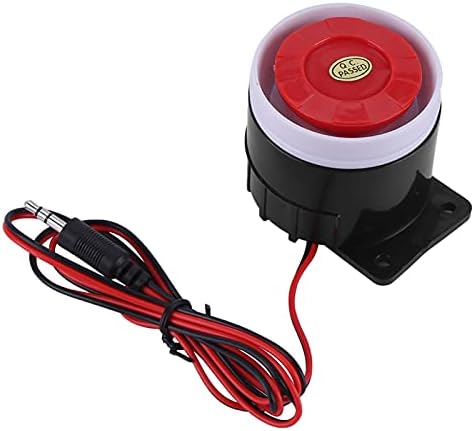 Nıyen Alarm Boynuz, DC 12 V Kablolu Mini Alarm Boynuz Ev Güvenlik 110 dB Ses Alarm Sistemi, 12 v Alarm Boynuz, Kırmızı ve Siyah