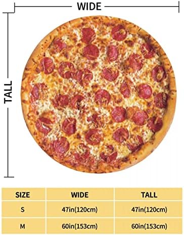 Arctic Sakinleri Salam Battaniye 60 inç Pepperoni Pizza Battaniye Yetişkin ve Çocuklar için, Yenilik Gerçekçi Pizza Gıda Battaniye,