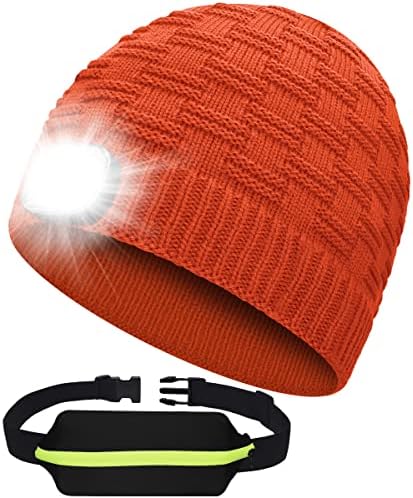 ZenNutt bere şapka ile ışık Led W / koşu Kemer Kış Vizör Şapka Noel Stocking Stuffers Hediyeler için Erkek Kadın Baba Gençler