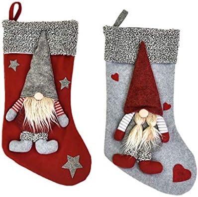 PDGJG 2 ADET Noel Çorap askı süsleri Hediye Noel Baba Çorap Hediye Sahipleri Çocuklar Şeker Çanta Noel Noel Ağaçları Dekorasyon