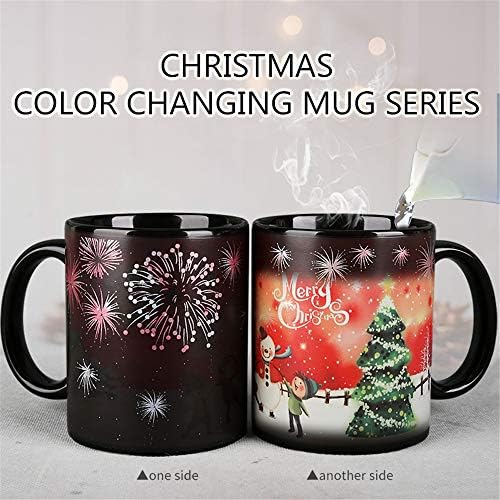 Noel kahve kupa sihirli ısı değiştirme kupa 12 oz renk değiştirme kupa ısıya duyarlı kahve kupa hediye kutusu ile tatil kahve