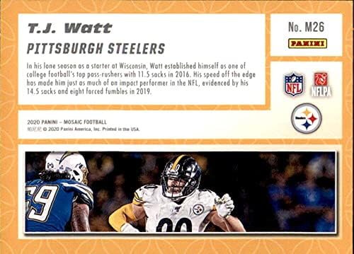 2020 Panini Mozaik Montajı 26 T. J. Watt Pittsburgh Steelers Futbol Kartı