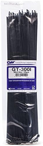 GW Bağlantı Elemanları Ürünleri USA Corp, Kablo Bağı 11,9 x 40 lbs Siyah 100 adet, GT-300IBC