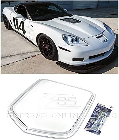 Extreme Online Mağaza ıçin 2005-2013 Corvette C6 / ZR1 tarzı polikarbonat kristal Temizle ön tampon kaput pencere ısı Extractor